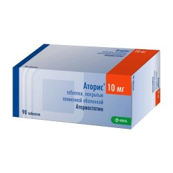 Аторис, таблетки покрытые пленочной оболочкой 10 мг 90 шт
